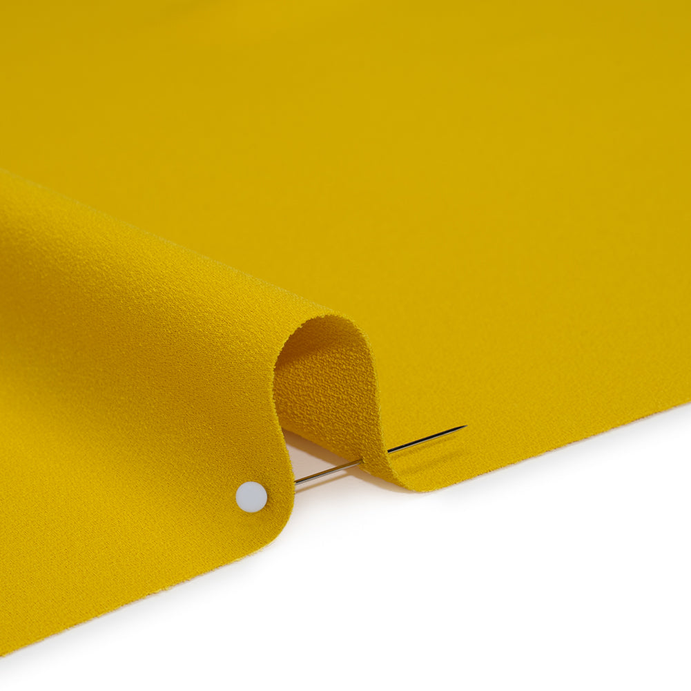 Satin Faced Polyester Crepe by Trina Turk - Crazy Daisy Yellow - Designer Deadstock - Detail