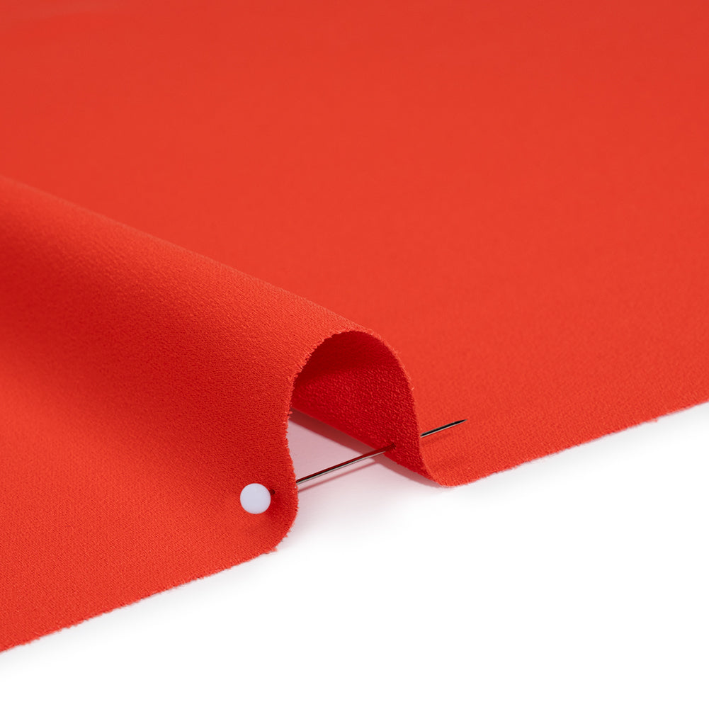 Satin Faced Polyester Crepe by Trina Turk - Radcliffe Red - Designer Deadstock Detail