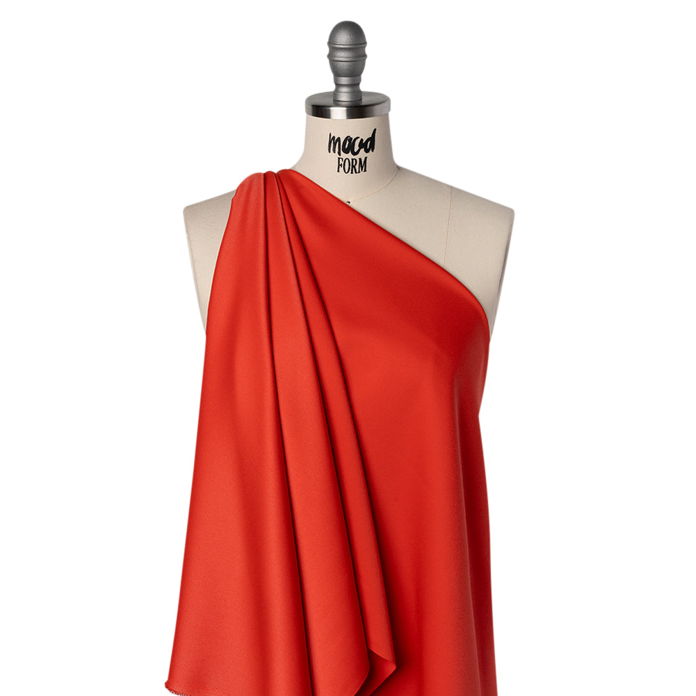 Satin Faced Polyester Crepe by Trina Turk - Radcliffe Red - Designer Deadstock Drape