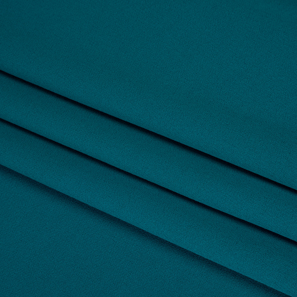 Satin Faced Polyester Crepe by Trina Turk - Alexandrite Teal - Designer Deadstock Folded
