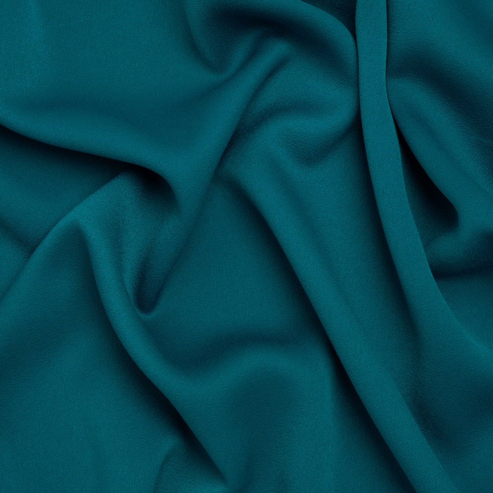 Satin Faced Polyester Crepe by Trina Turk - Alexandrite Teal - Designer Deadstock