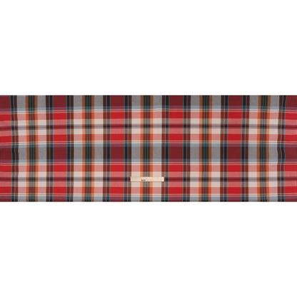 Super Stretchy Cotton Twill by Trina Turk - Red, Blue and Orange Plaid - Designer Deadstock
