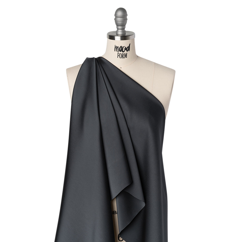 Soft Double Face Polyester Twill - Charcoal Gray - Viola Collection - Drape