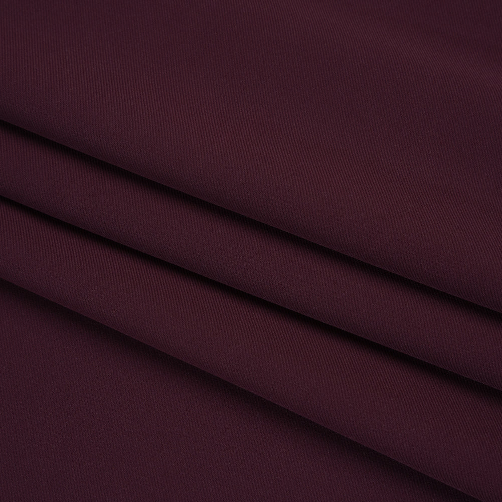 Soft Lightweight Polyester Gabardine - Burgundy - Stefanie Collection - Folded