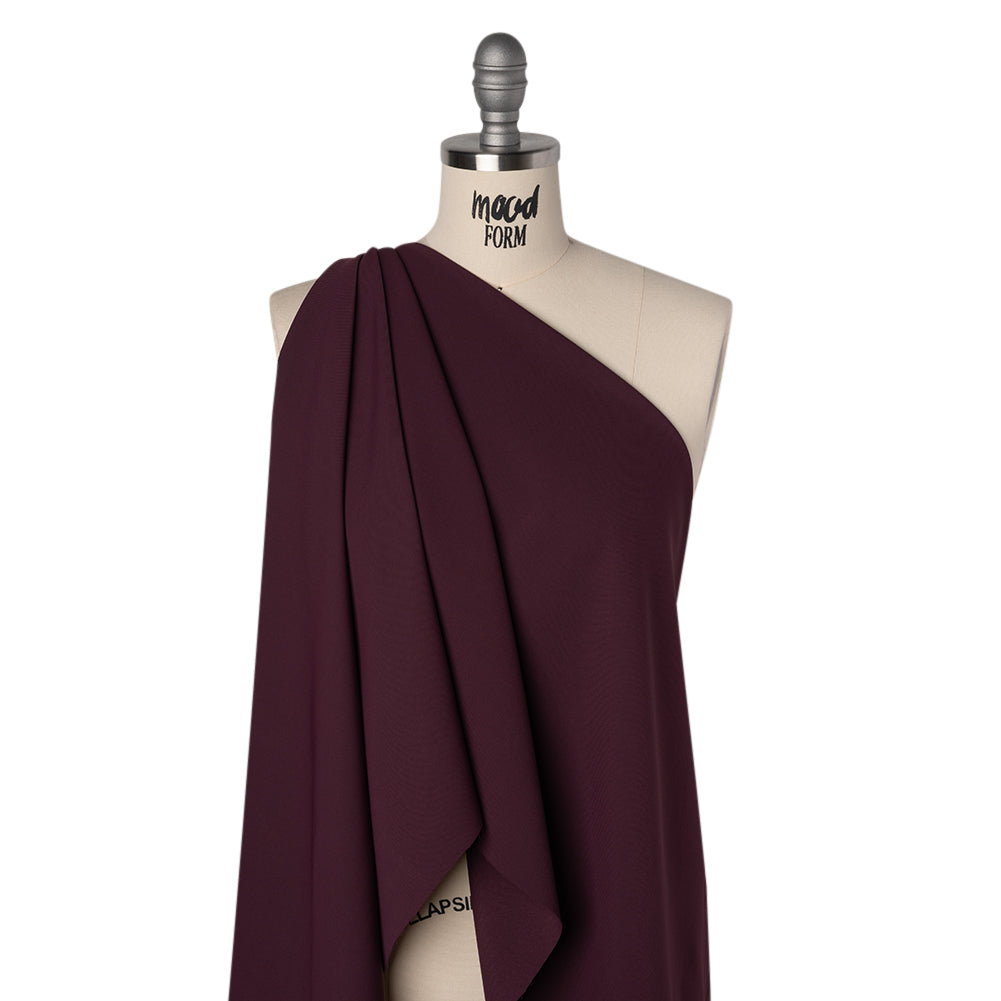 Soft Lightweight Polyester Gabardine - Burgundy - Stefanie Collection - Drape