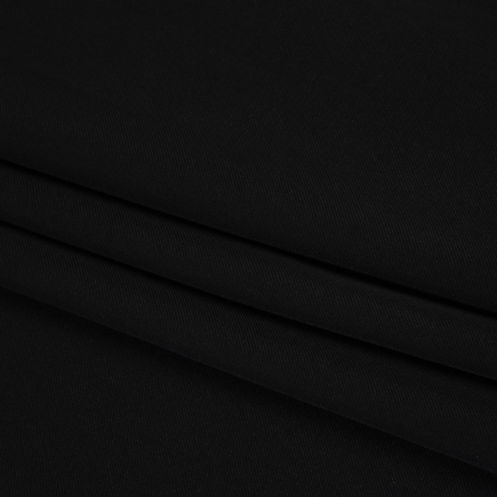 Soft Lightweight Polyester Gabardine - Black - Stefanie Collection - Folded