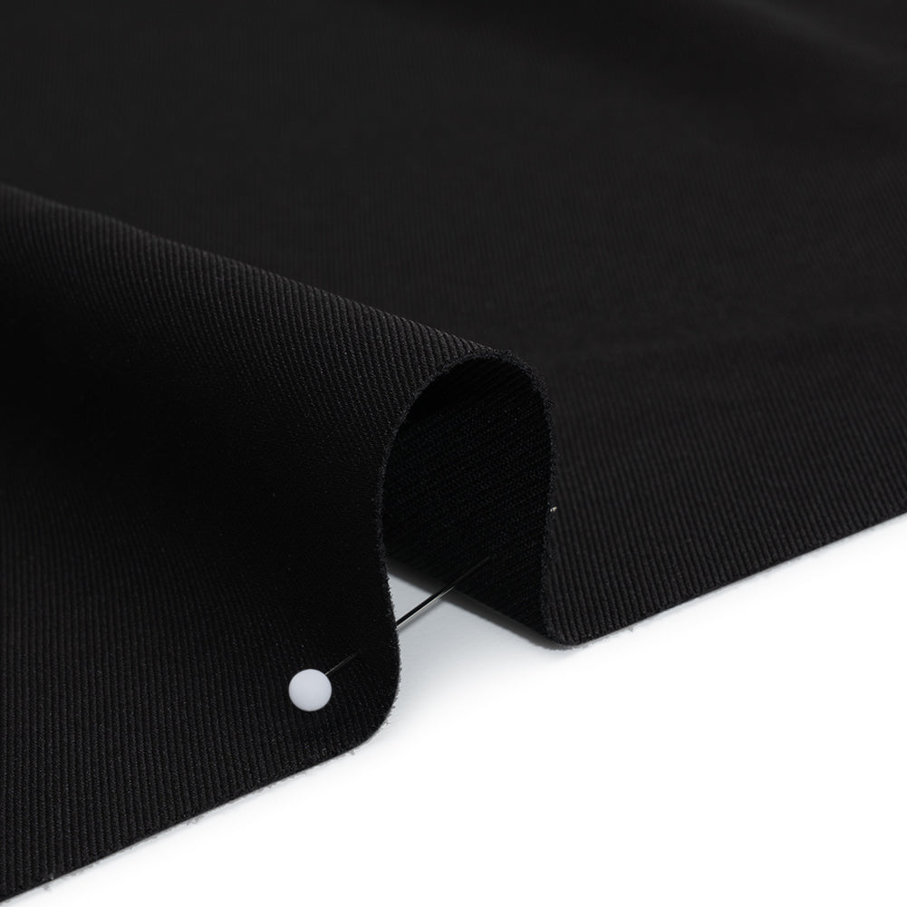 Soft Lightweight Polyester Gabardine - Black - Stefanie Collection - Detail
