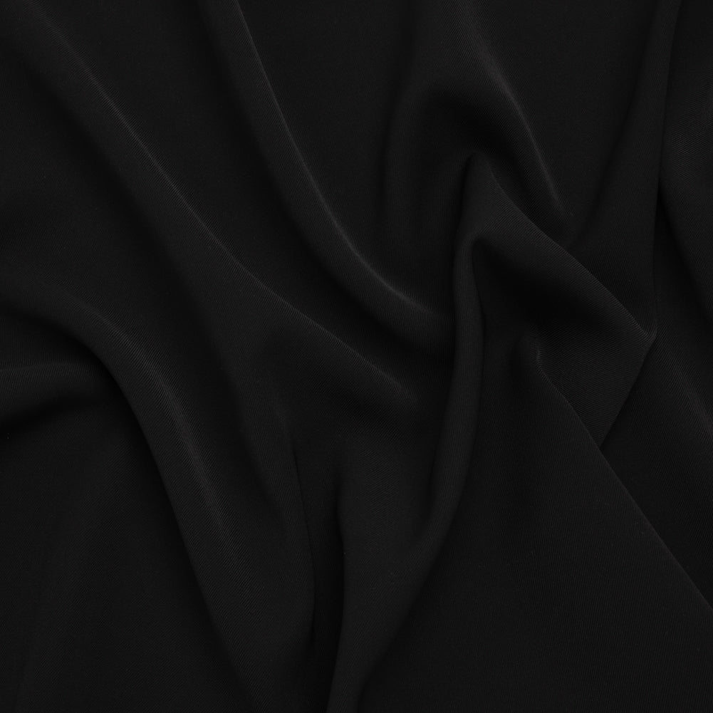 Soft Lightweight Polyester Gabardine - Black - Stefanie Collection