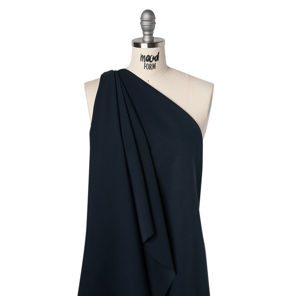 Soft Lightweight Polyester Gabardine - Midnight Navy - Stefanie Collection - Drape