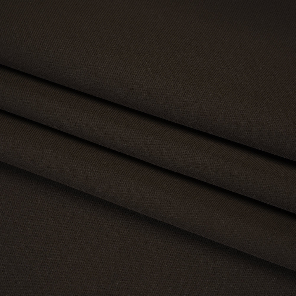 Soft Lightweight Polyester Gabardine - Dark Brown - Stefanie Collection - Folded