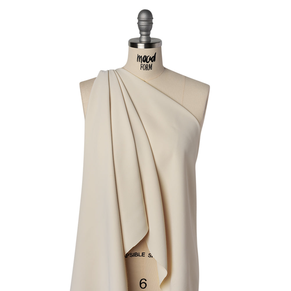 Soft Lightweight Polyester Gabardine - Ivory - Stefanie Collection