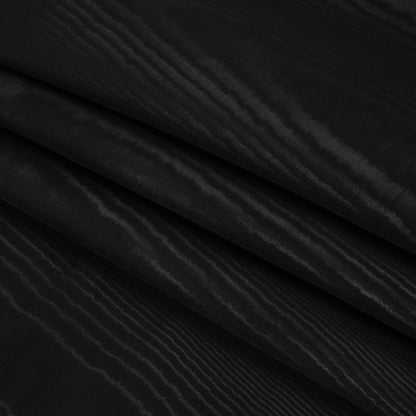 Lightweight Polyester Bengaline Moire - Black - Louisa Collection Folded