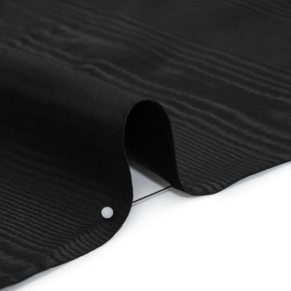 Lightweight Polyester Bengaline Moire - Black - Louisa Collection Detail