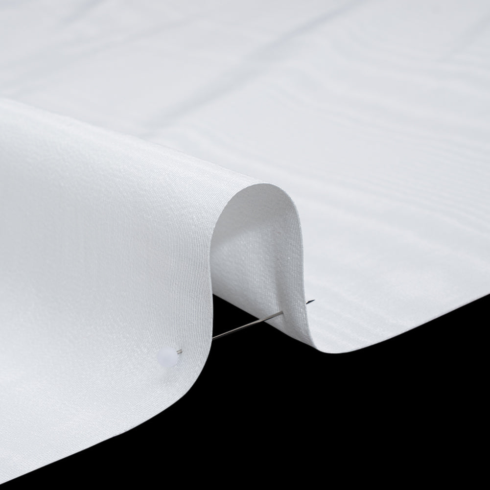 Lightweight Polyester Bengaline Moire - White - Louisa Collection - Detail