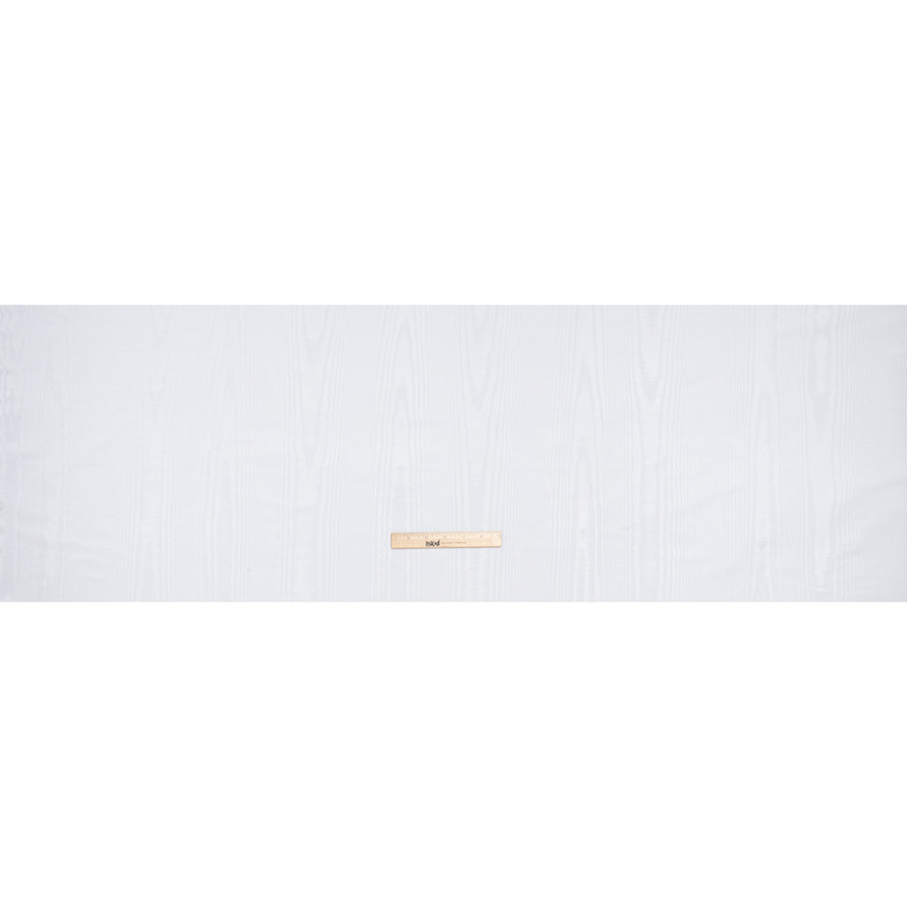 Lightweight Polyester Bengaline Moire - White - Louisa Collection - Full