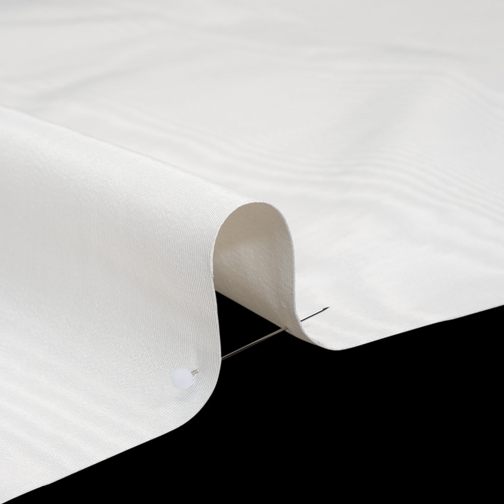Lightweight Polyester Bengaline Moire - Ivory - Louisa Collection - Detail