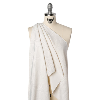 Lightweight Polyester Bengaline Moire - Ivory - Louisa Collection