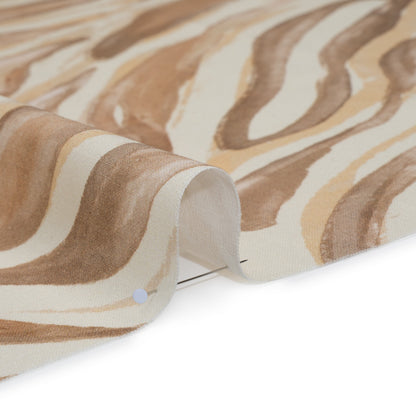 Linen and Rayon Woven - Beige, Brown and Cream Painterly Animal Stripes - Mood Exclusive Safari Sweep Print