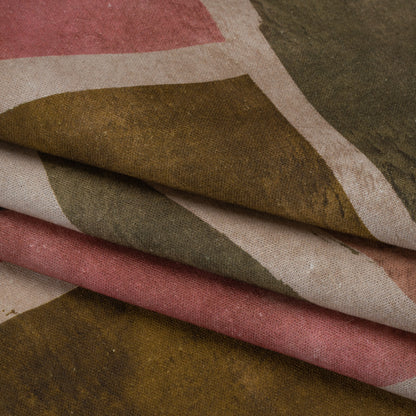 Linen and Rayon Woven - Dark Green, Muted Pink and Beige Painted Shapes - Mood Exclusive Euclid’s Canvas Print