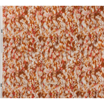 Linen and Rayon Woven - Burnt Orange, Coral Red and White Cloudy Spots - Mood Exclusive Mottled Mists Print - Full