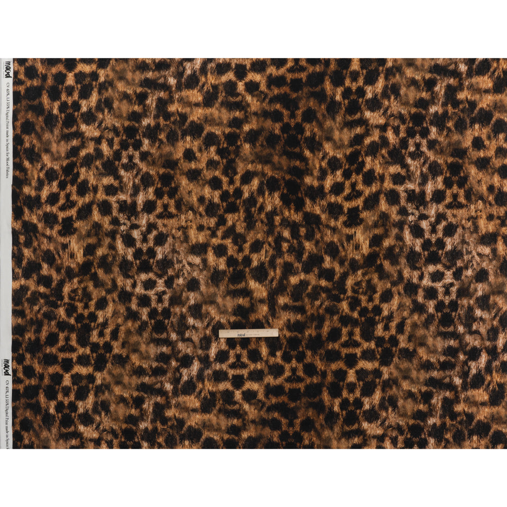 Linen and Rayon Woven - Brown and Black Furry Animal Spots - Mood Exclusive Savanna Spots Print - Full