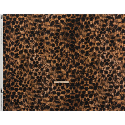 Linen and Rayon Woven - Brown and Black Furry Animal Spots - Mood Exclusive Savanna Spots Print - Full