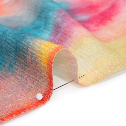 Slubbed Gauzy Cotton Woven - Coral Red, Yellow and Blue Bold Tie Dye - Mood Exclusive Dyed Delights Print