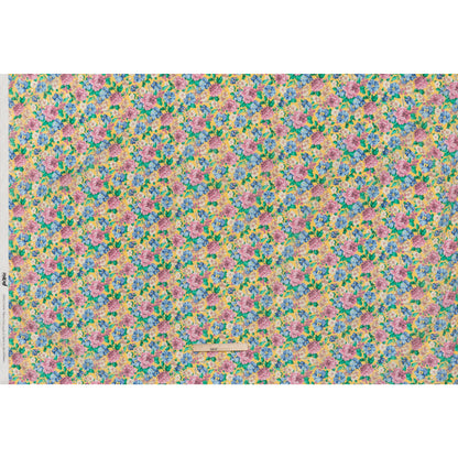 Crinkled Cotton Gauzy Woven - Yellow, Pink and Blue Florals - Mood Exclusive Secret Garden Print