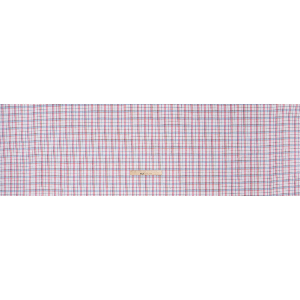 Lightweight Linen Woven - White, Baby Pink and Baby Blue Plaid Full
