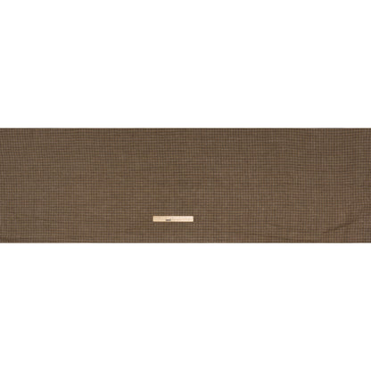 Medium Weight Linen Woven - Textured Brown, Black and Gray Shadow Windowpane Checks