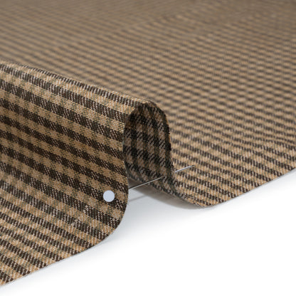 Linen Twill - Taupe and Beige Checks Detail