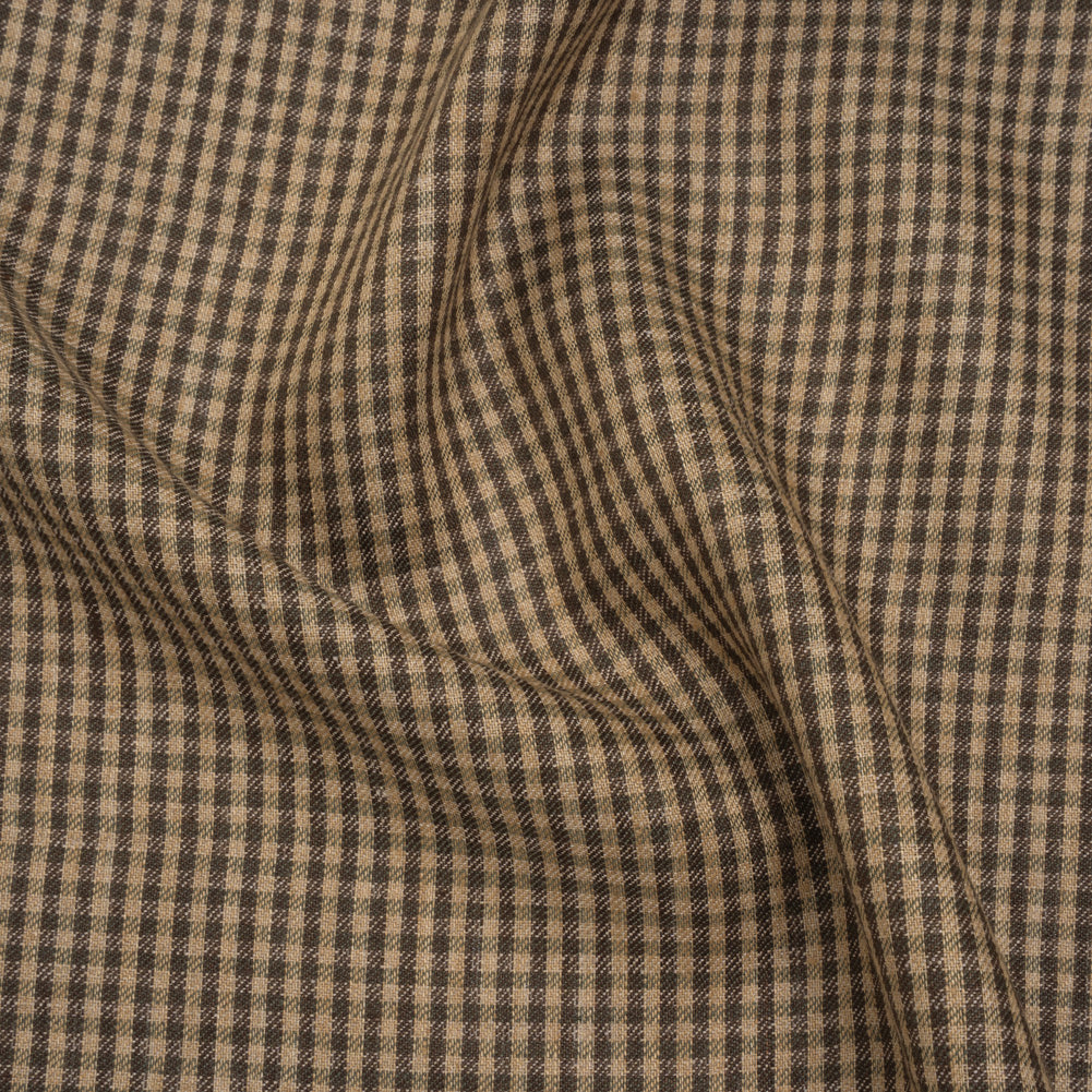 Linen Twill - Taupe and Beige Checks