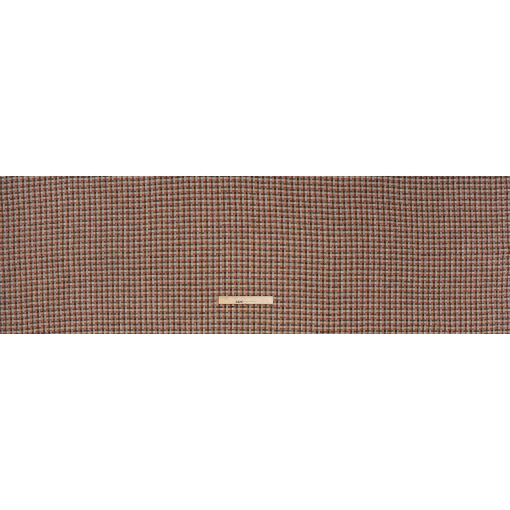 Linen Twill - Brown, Coral and Strawberry Red Plaid Full