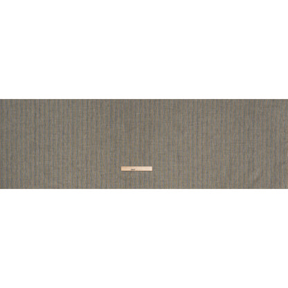 Medium Weight Linen Woven - Blue, Orange and Olive Stripes