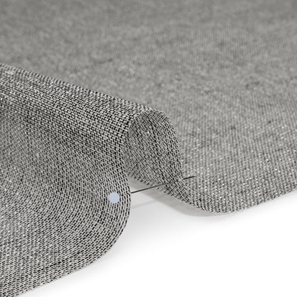 Two-Tone Metallic Linen Scrim - Black, White and Silver Detail