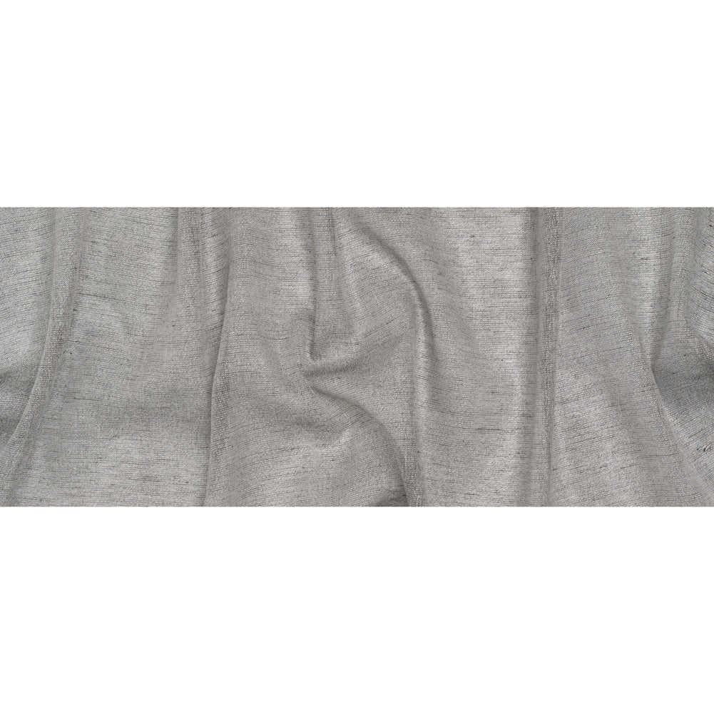 Two-Tone Metallic Linen Scrim - Black, White and Silver Full