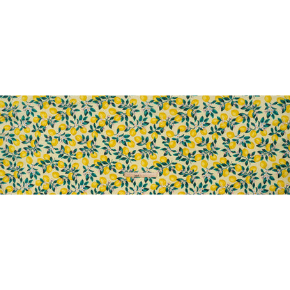 Cotton and Rayon Woven Shirting Print - Yellow and Green Lemon Tree - Deadstock