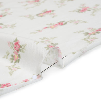 Cotton and Viscose Jersey - White, Pink and Sage Green Floral - Deadstock