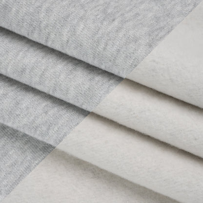 Cotton and Polyester Sweatshirt Fleece - Gray Marl and Ivory - Deadstock