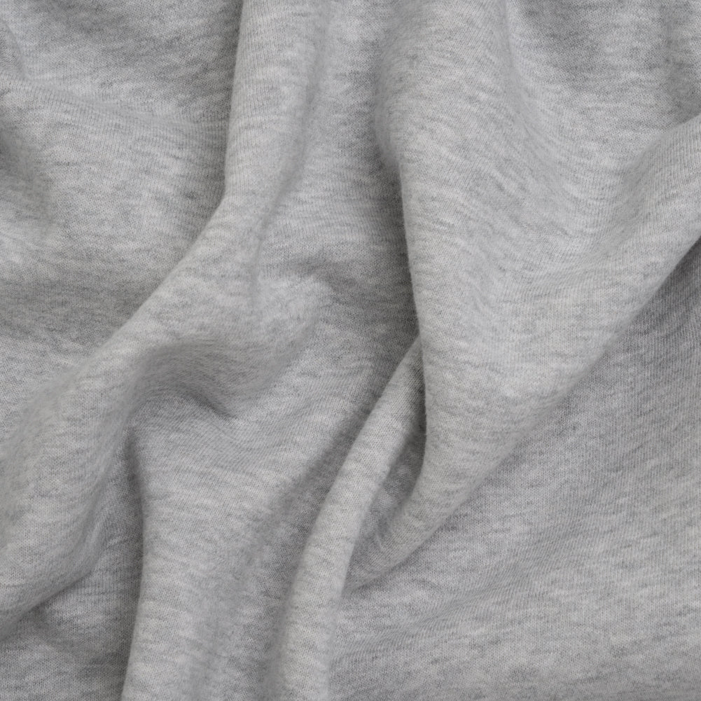 Cotton and Polyester Sweatshirt Fleece - Gray Marl and Ivory - Deadstock