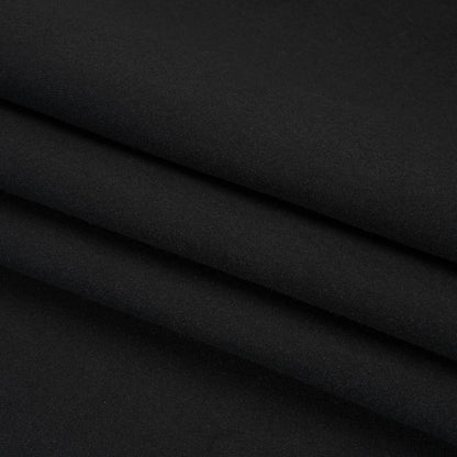 Stretch Brushed Polyester Twill - Black - Deadstock
