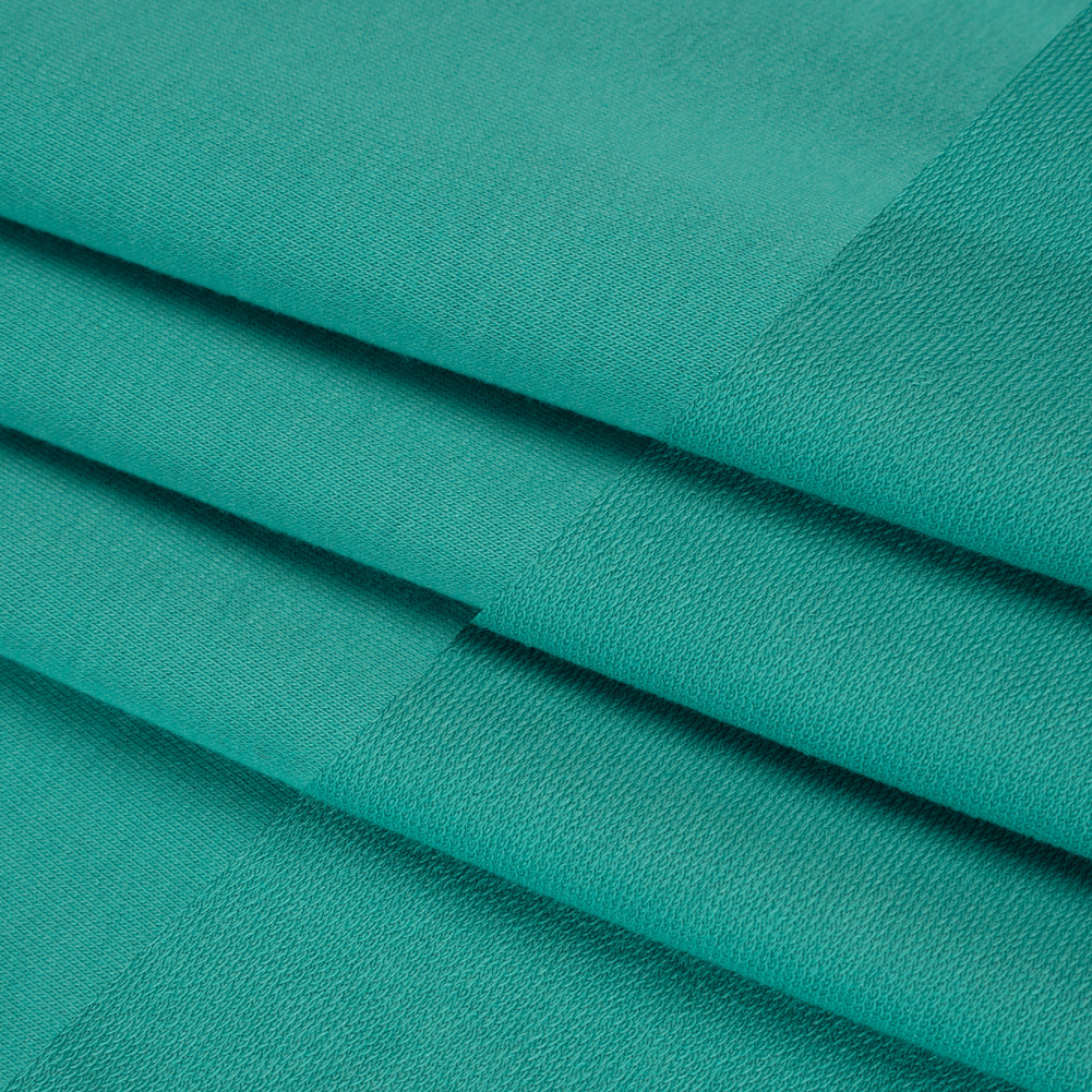 Stretch Cotton and Modal French Terry - Baltic Green - Deadstock