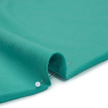 Stretch Cotton and Modal French Terry - Baltic Green - Deadstock