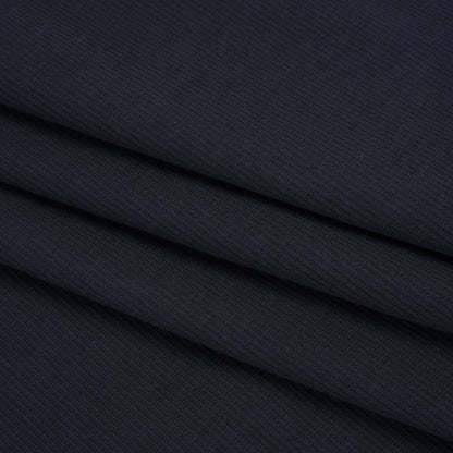 Stretch Cotton 2x2 Rib Knit - Navy - Deadstock