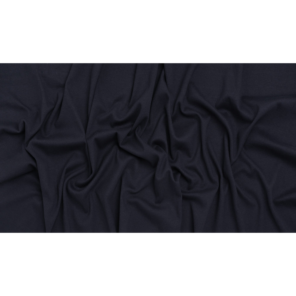 Stretch Cotton 2x2 Rib Knit - Navy - Deadstock