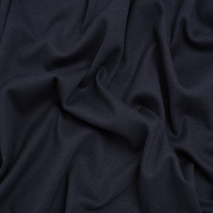Stretch Cotton 2x2 Rib Knit - Navy - Deadstock