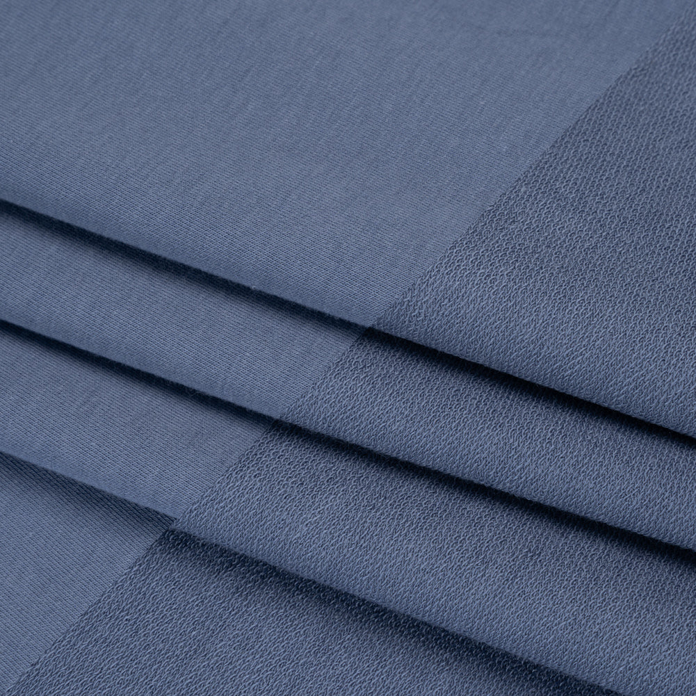 Stretch Cotton and Modal French Terry - Moonlight Blue - Deadstock