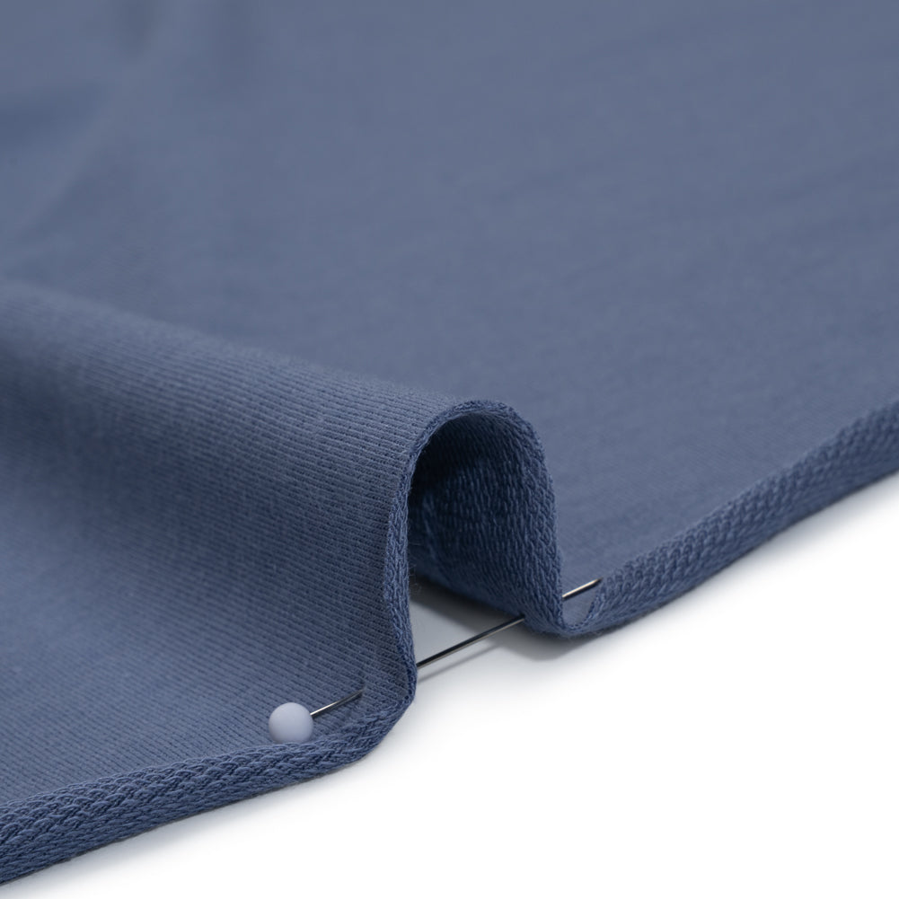 Stretch Cotton and Modal French Terry - Moonlight Blue - Deadstock