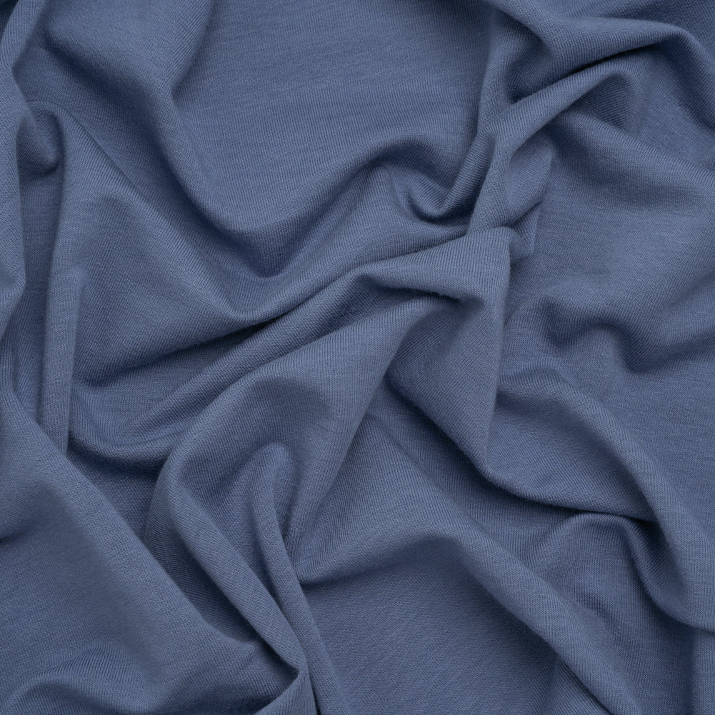 Stretch Cotton and Modal French Terry - Moonlight Blue - Deadstock