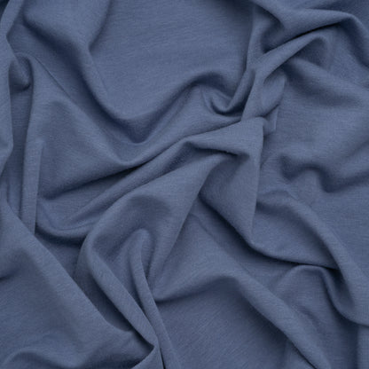 Stretch Cotton and Modal French Terry - Moonlight Blue - Deadstock